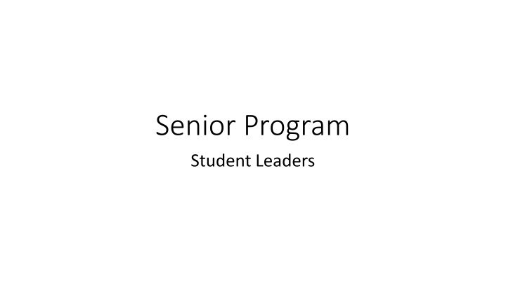 senior program student leaders
