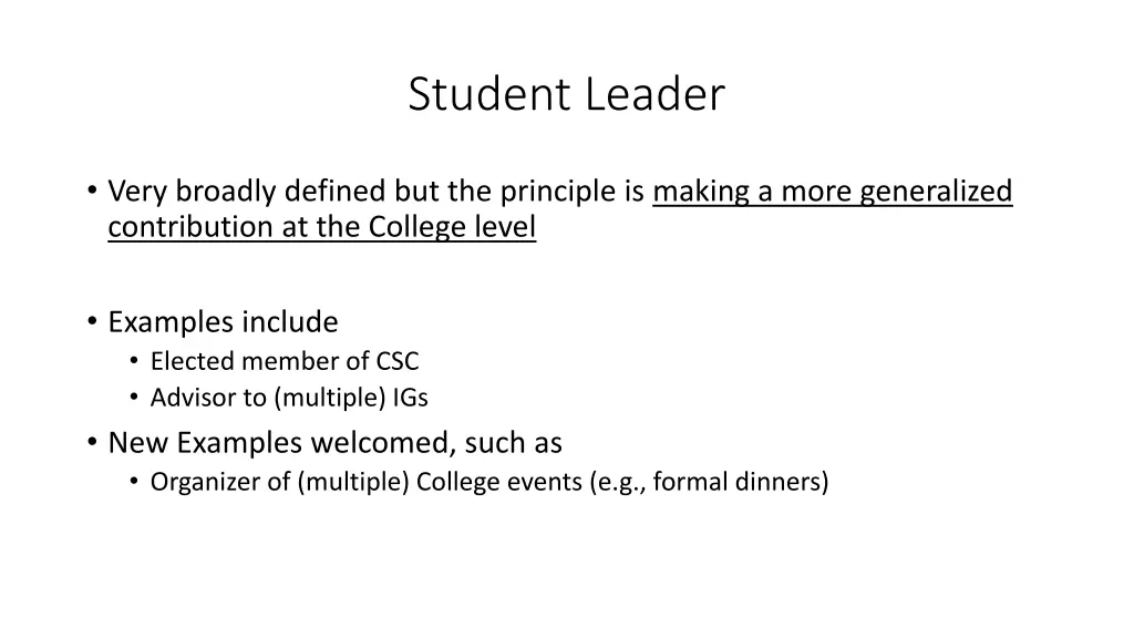student leader