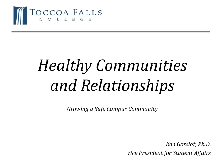 healthy communities and relationships