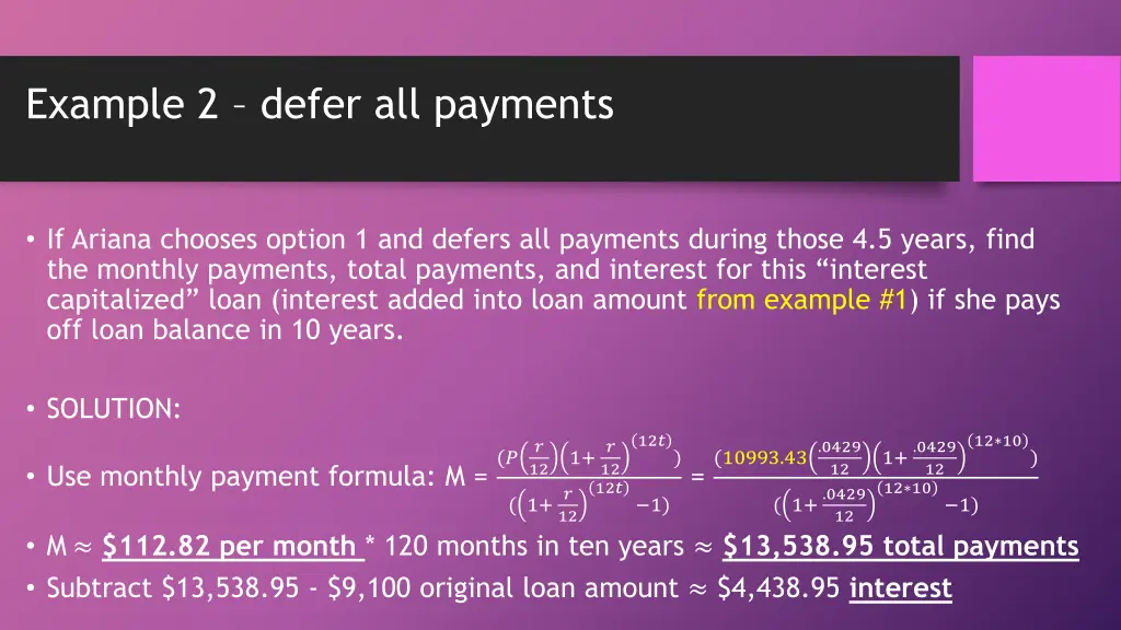 example 2 defer all payments