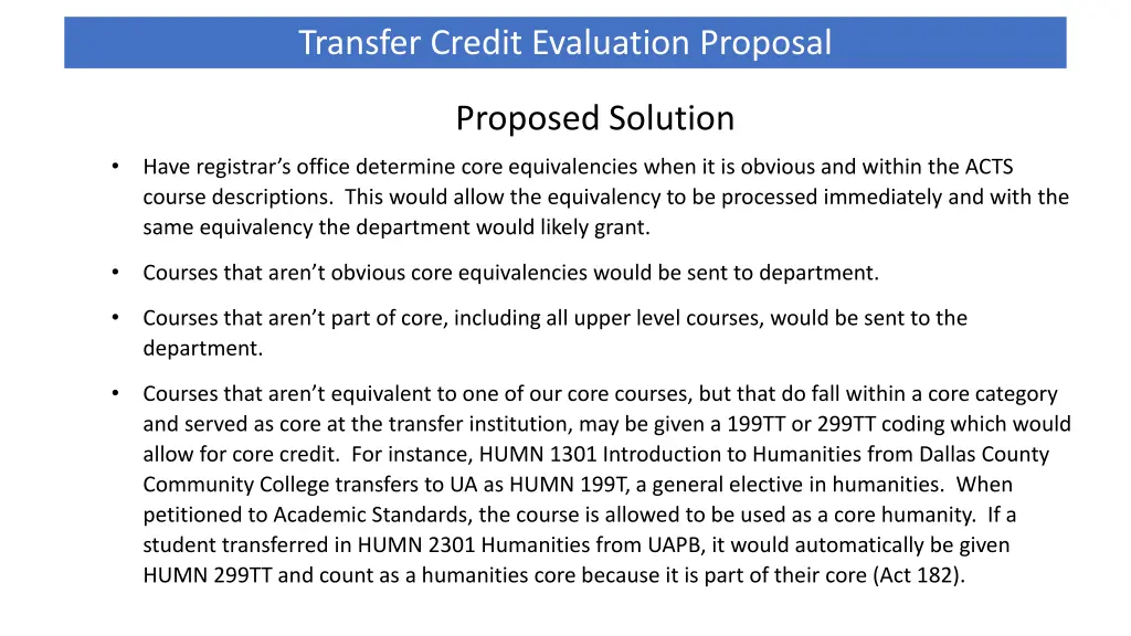 transfer credit evaluation proposal 2