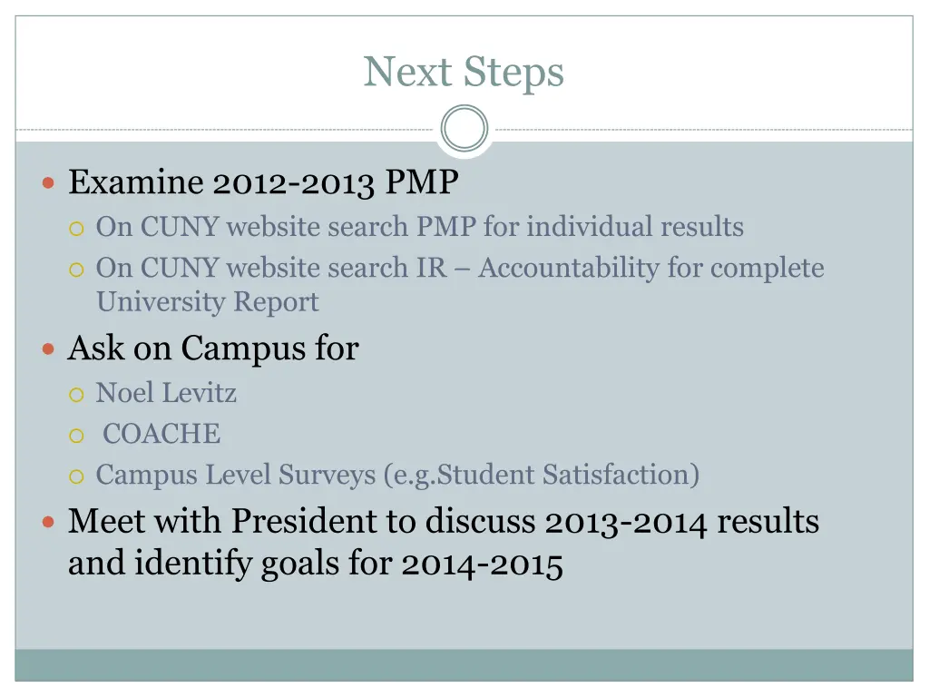 next steps