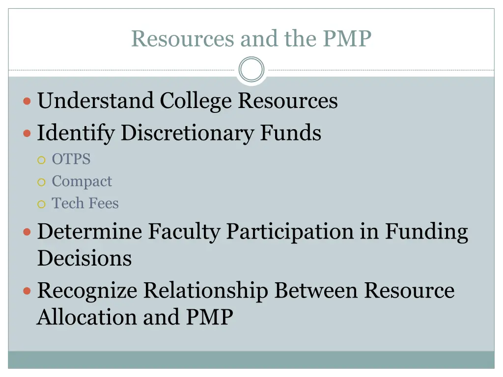 resources and the pmp