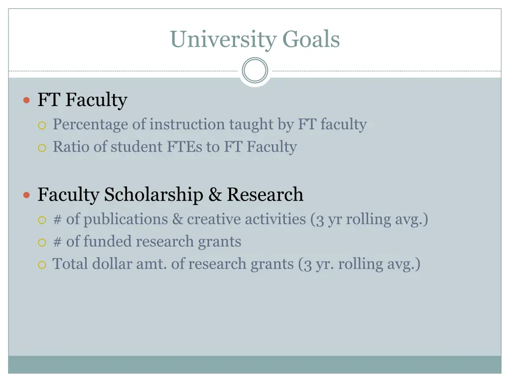 university goals