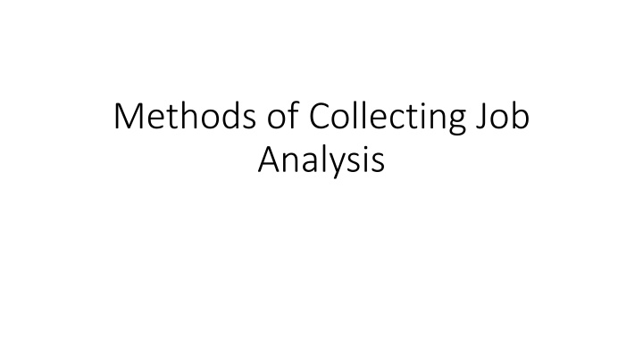 methods of collecting job analysis