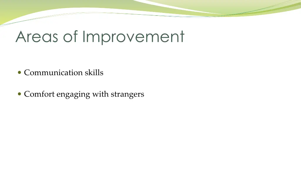 areas of improvement
