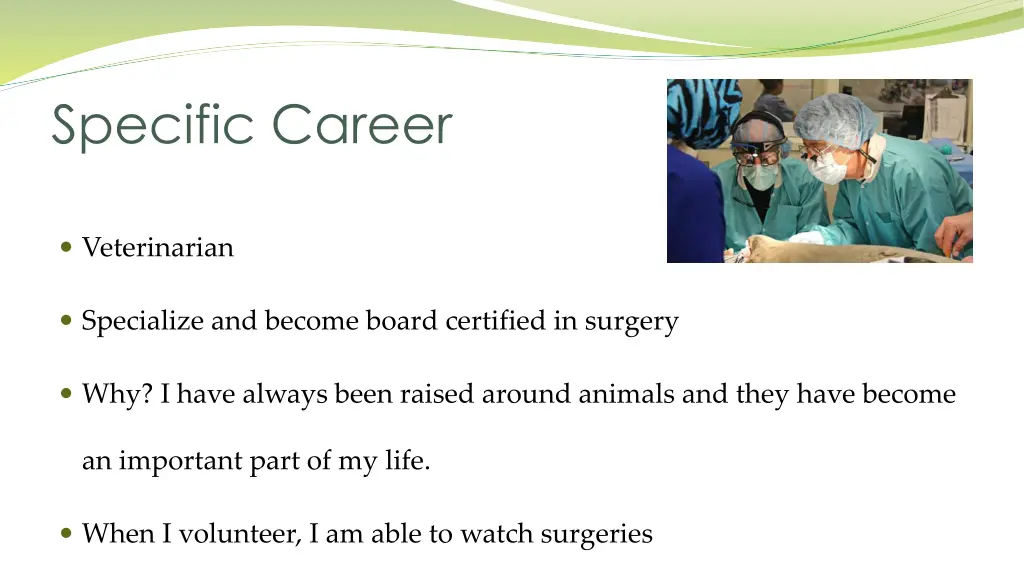 specific career
