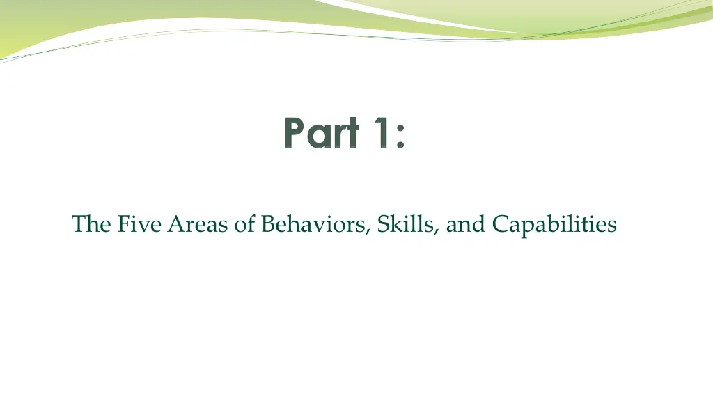 the five areas of behaviors skills
