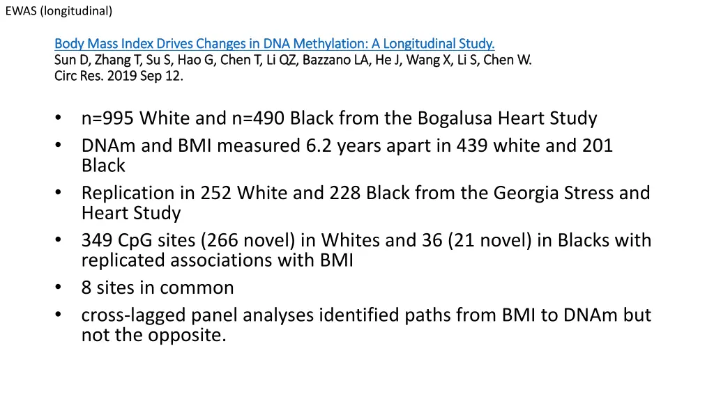 ewas longitudinal