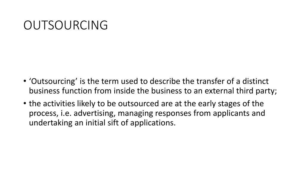 outsourcing
