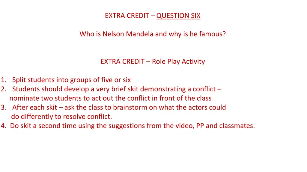 extra credit question six