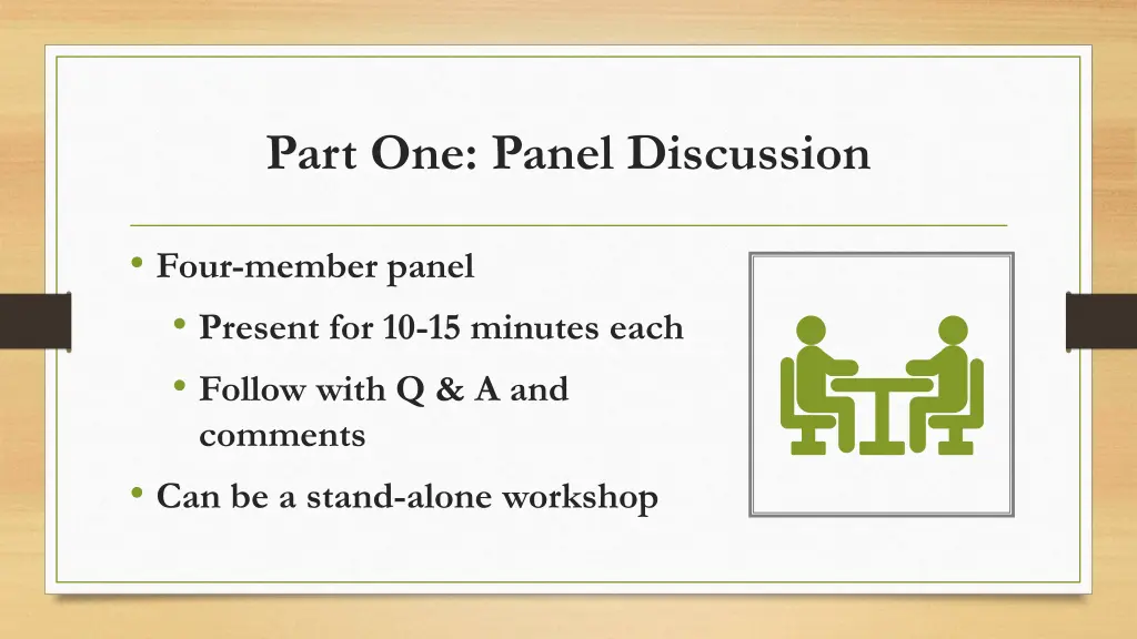 part one panel discussion