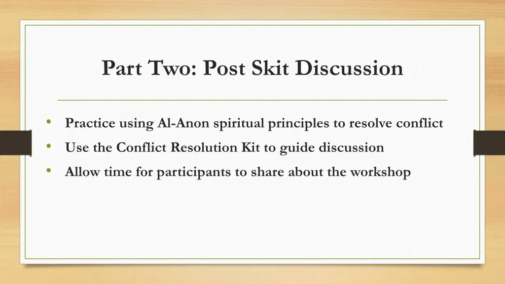 part two post skit discussion
