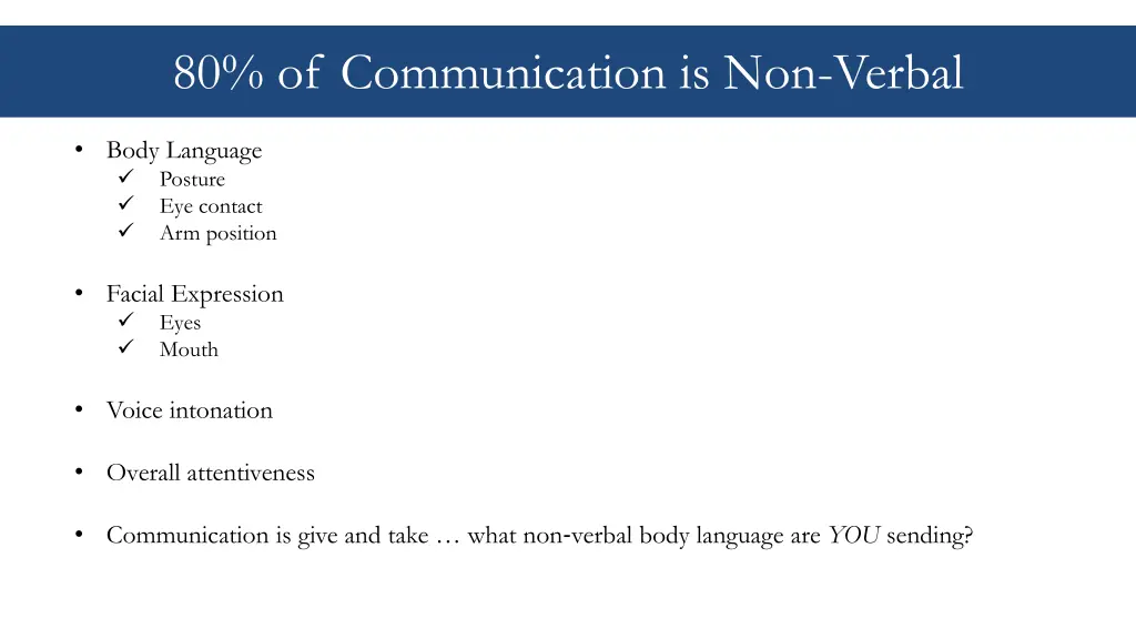 80 of communication is non verbal