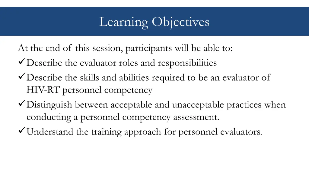 learning objectives
