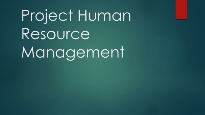project human resource management