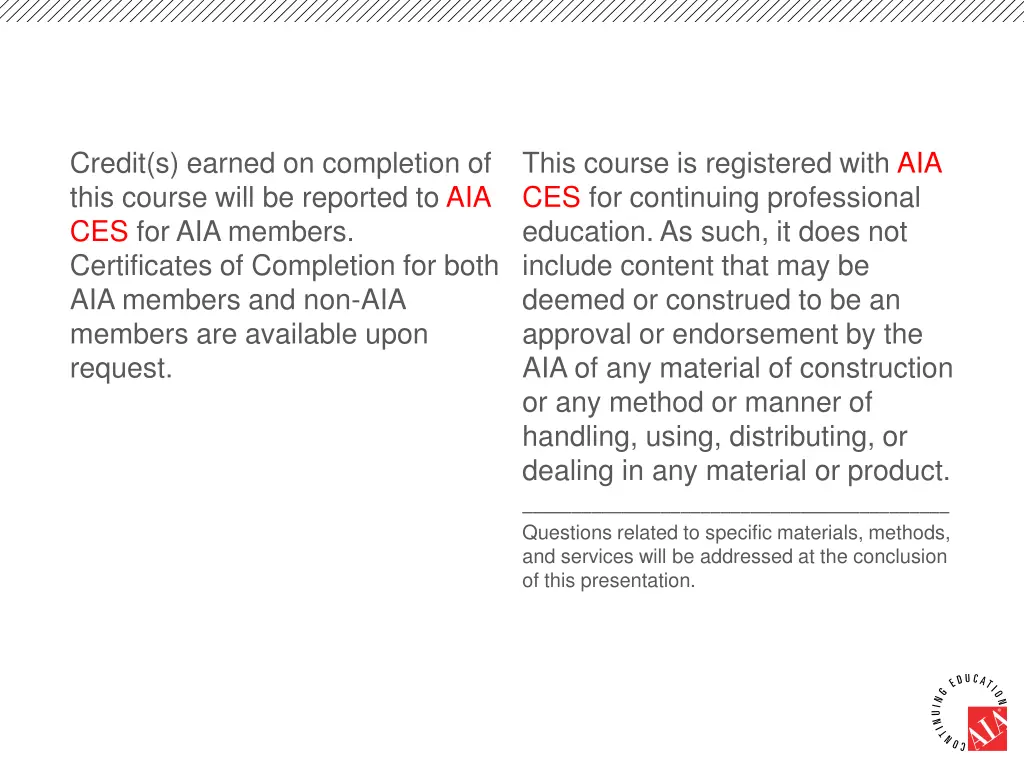 credit s earned on completion of this course will