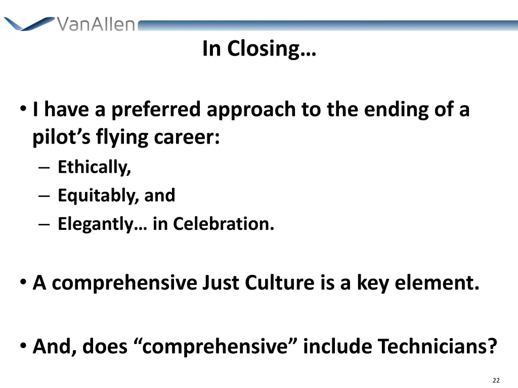 in closing