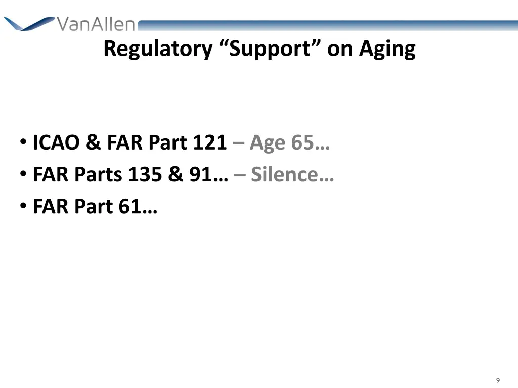 regulatory support on aging