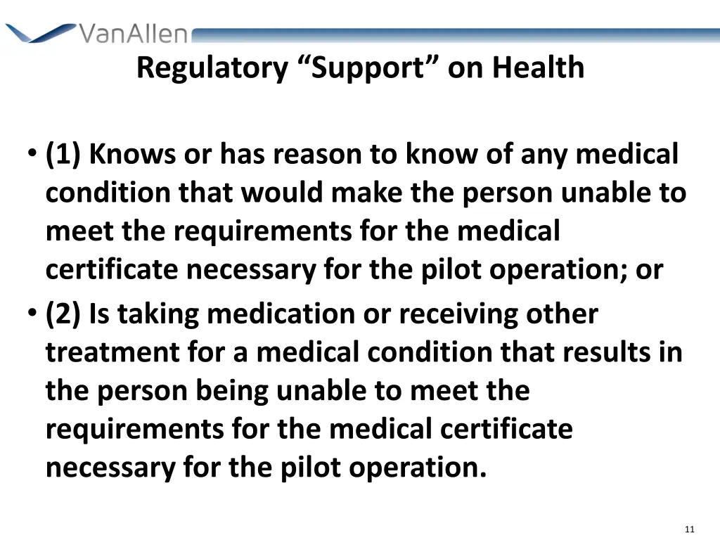regulatory support on health 1