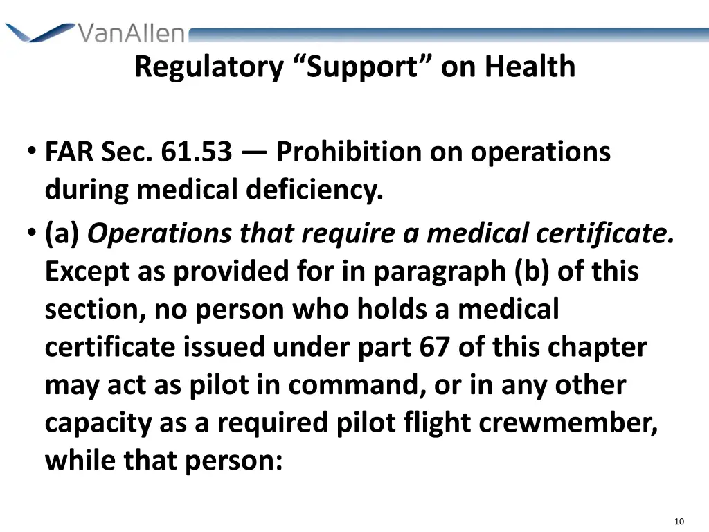 regulatory support on health