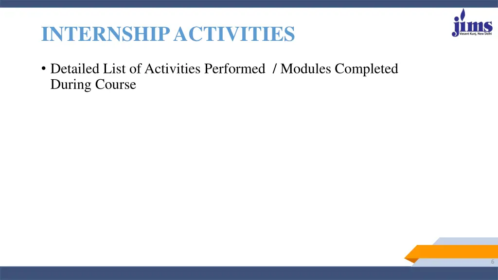 internship activities