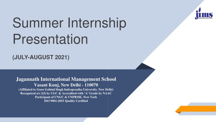 summer internship presentation