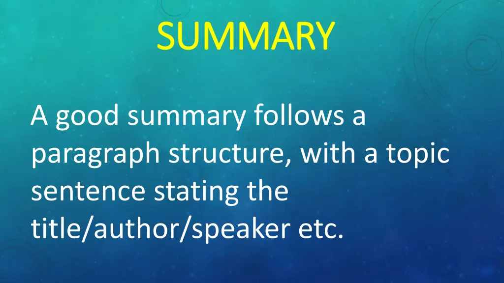 summary summary 3
