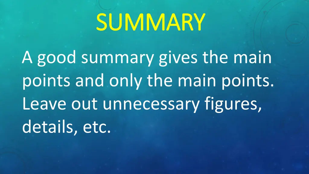 summary summary 5