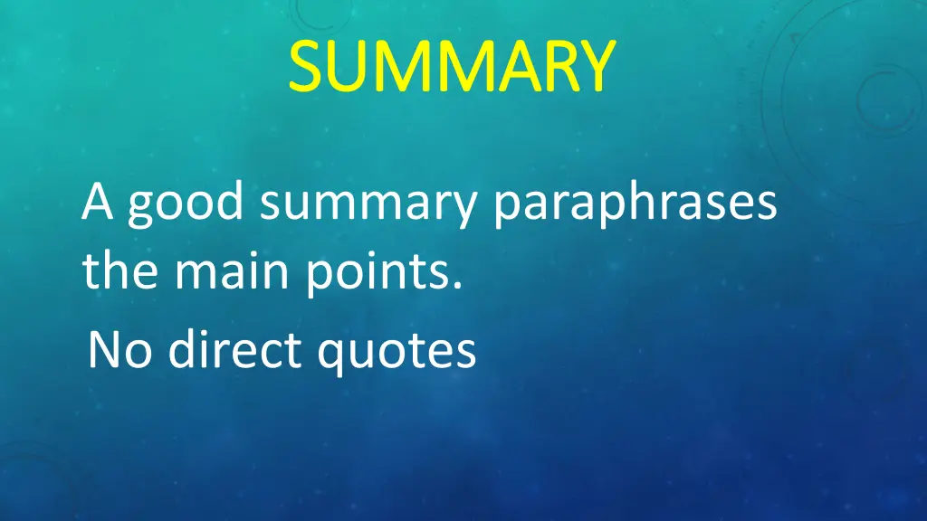 summary summary 6