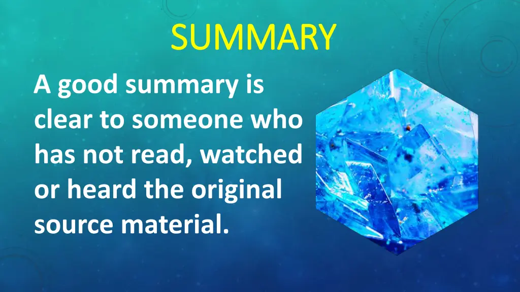 summary summary