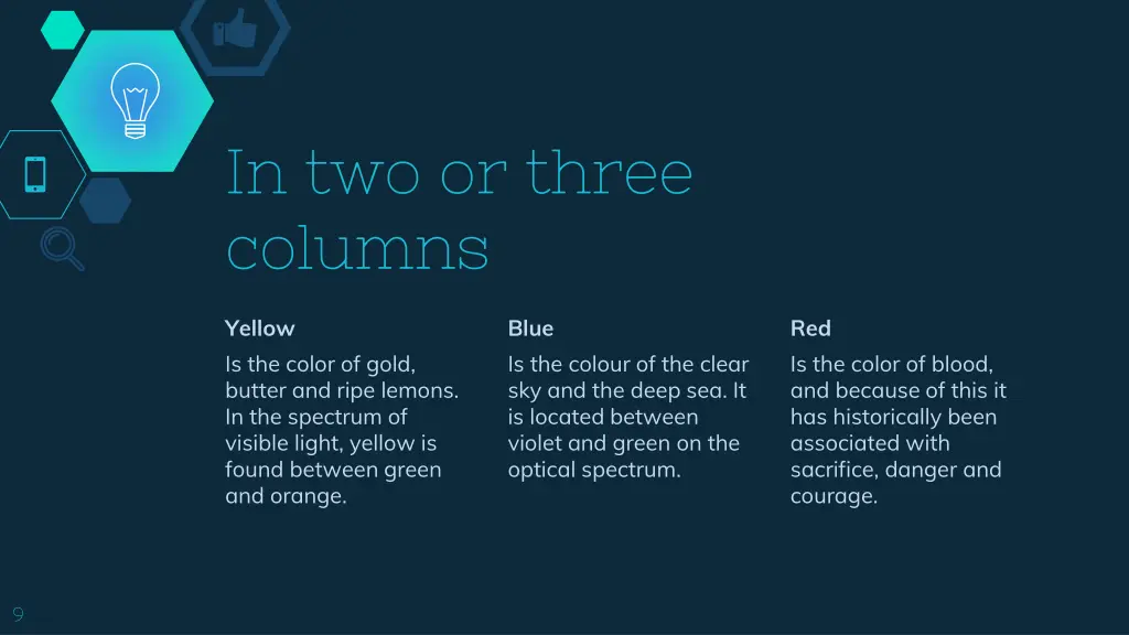 in two or three columns