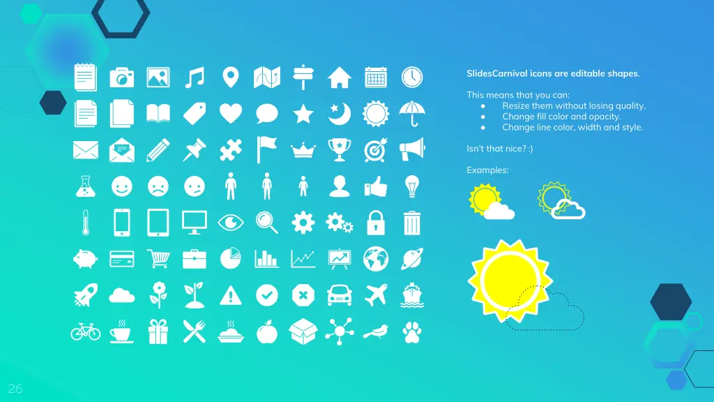 slidescarnival icons are editable shapes