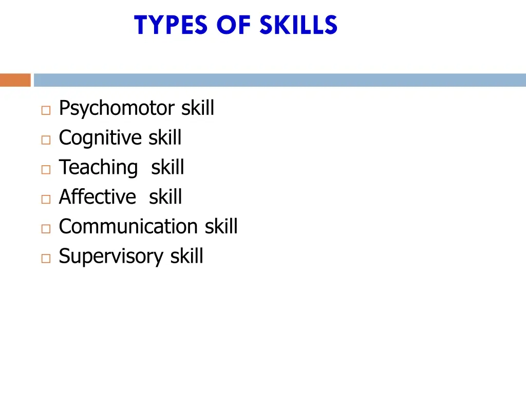 types of skills