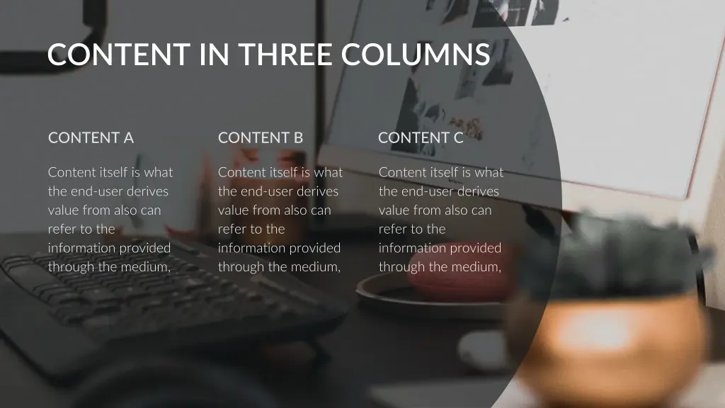 content in three columns