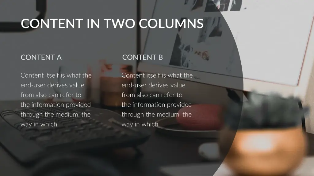 content in two columns