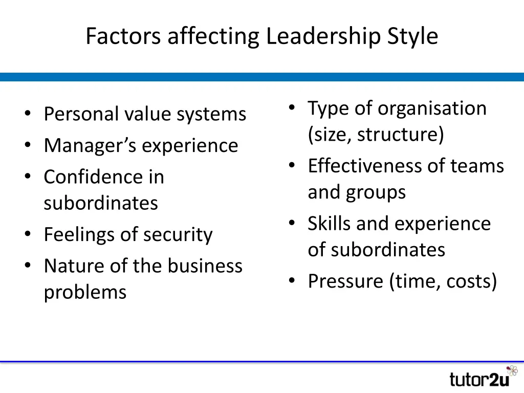 factors affecting leadership style