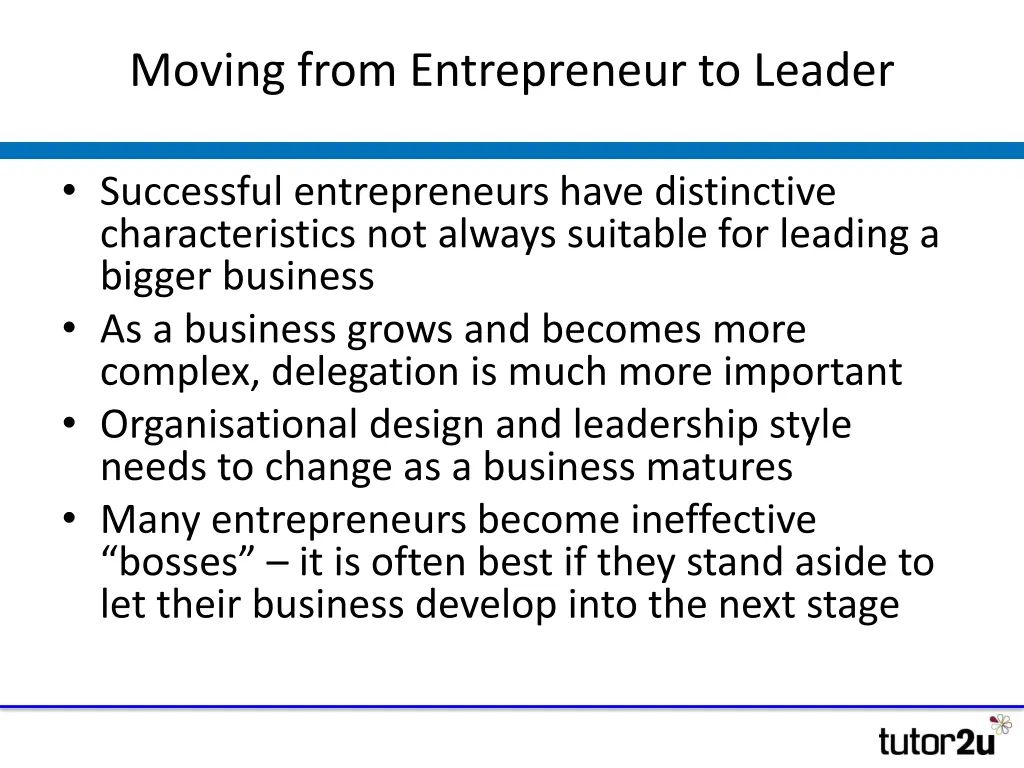 moving from entrepreneur to leader