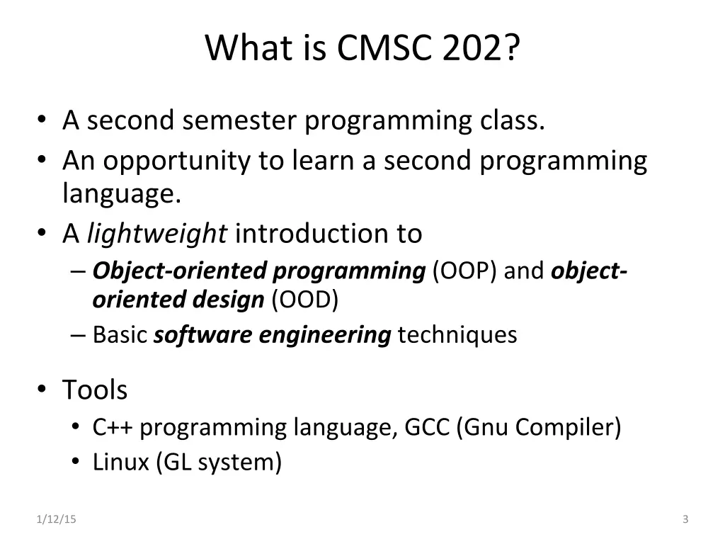 what is cmsc 202