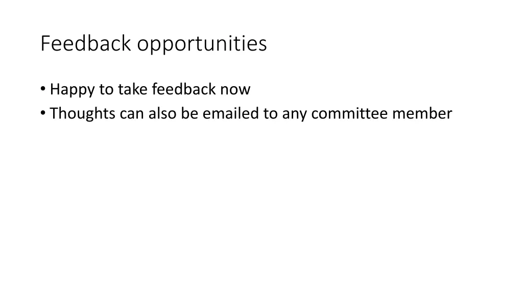 feedback opportunities