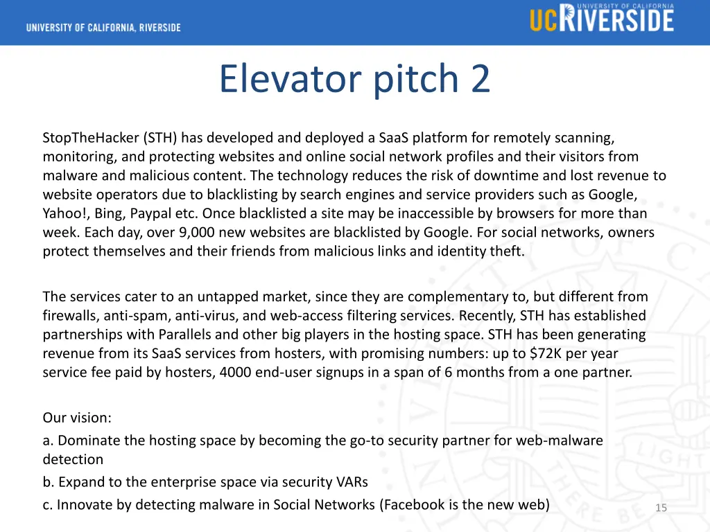 elevator pitch 2
