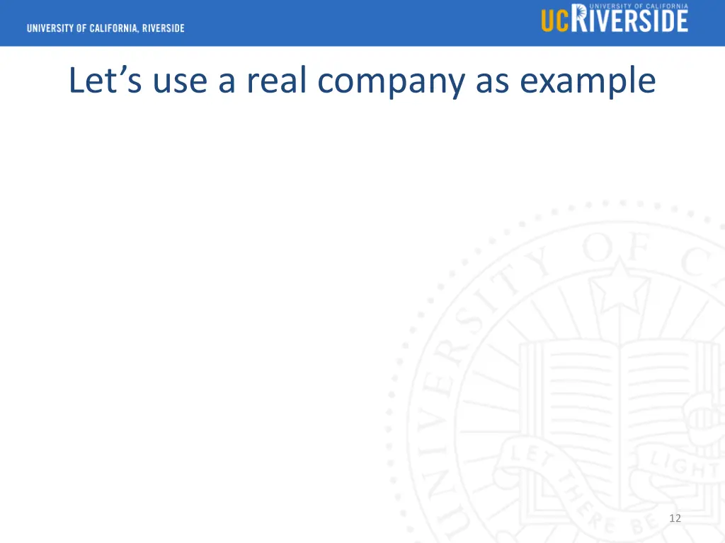 let s use a real company as example