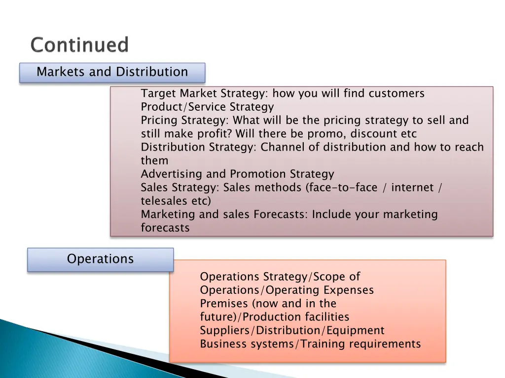 markets and distribution