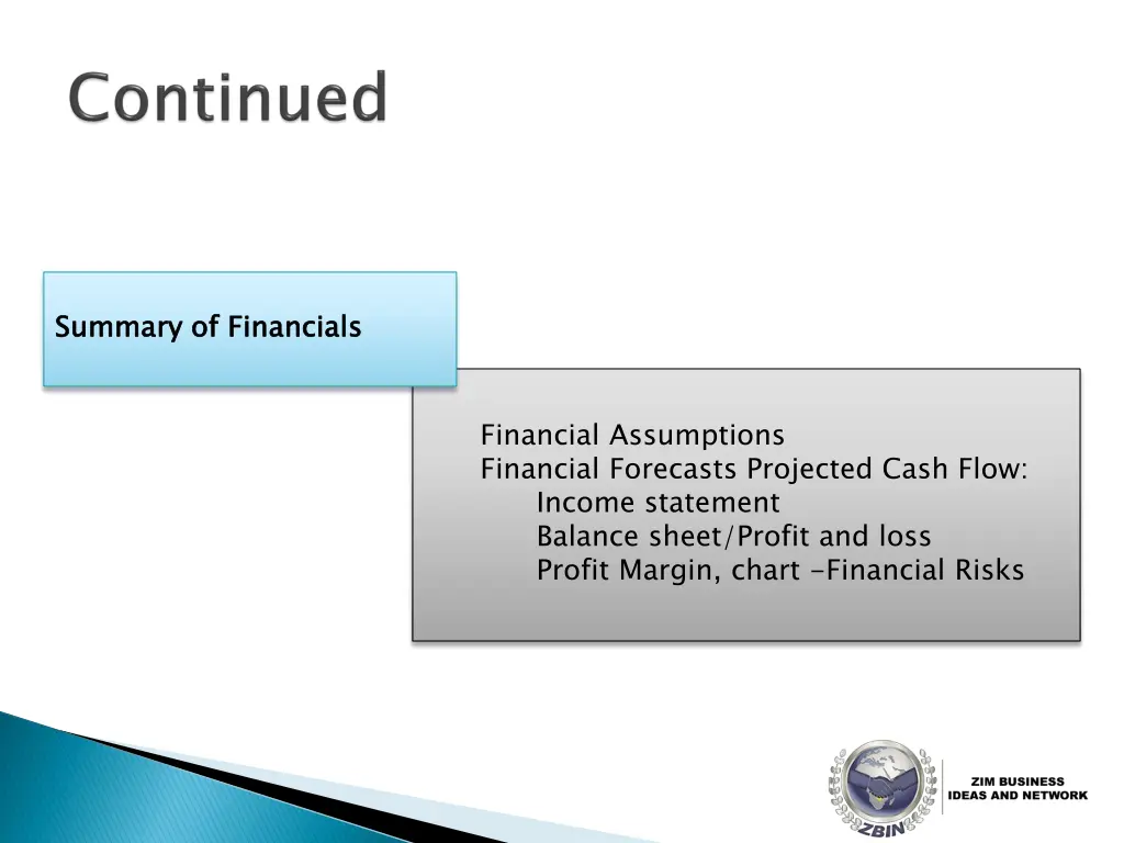 summary of financials