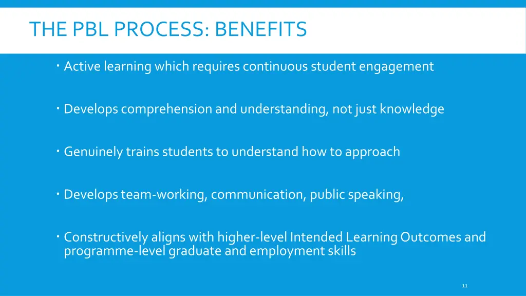 the pbl process benefits
