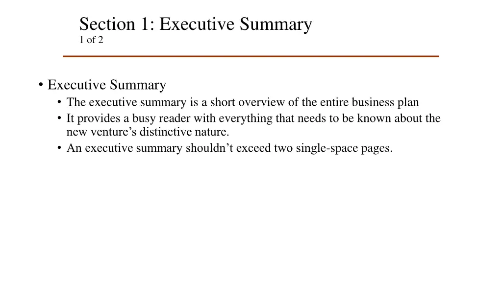 section 1 executive summary 1 of 2