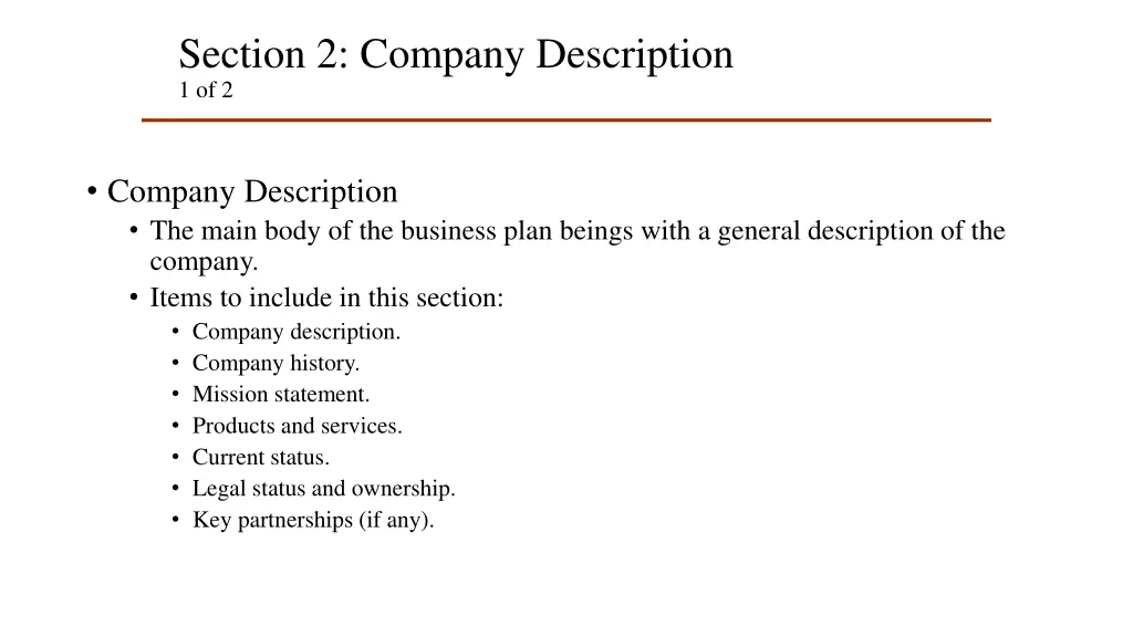section 2 company description 1 of 2