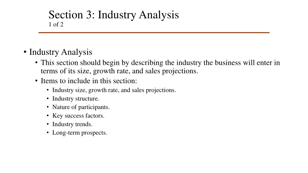 section 3 industry analysis 1 of 2