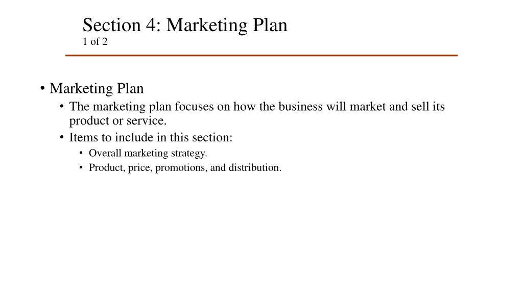 section 4 marketing plan 1 of 2
