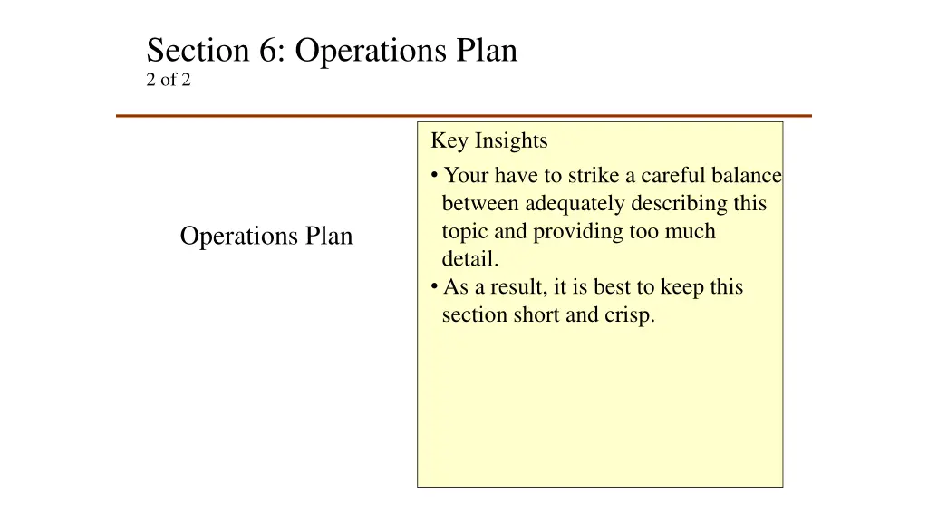 section 6 operations plan 2 of 2